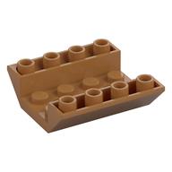 Brick Sloped Inverted 45° 4 x 4 Double with 4 x 2 Recessed, 2 Holes (Medium Nougat)