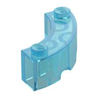Brick Round Corner 3 x 3 Macaroni with 2 Studs (Trans-Light Blue)