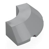 Brick Round Corner 4 x 4 x 1 with Bottom Cut Outs, No Studs, Flat Top (Light Bluish Gray)
