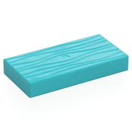 Duplo Tile 2 x 4 with Wood Grain Pattern (Medium Azure)