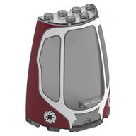 Windscreen 3 x 6 x 6 with Dark Red Fuselage, White Cockpit Print (Trans-Black)