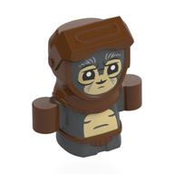Creature, Anzellan, Reddish Brown Hood, Belt, Hands, Tan Face Print (Babu Frik) (Dark Bluish Gray)
