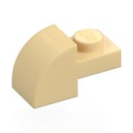 Brick Curved 1 x 2 x 1 with Curved Top (Tan)