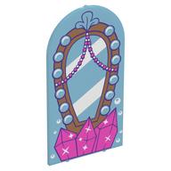 Glass for Frame 1 x 6 x 7 with Bow with Medium Nougat Mirror, Pearl Chains, Dark Pink Crystals Print (Medium Azure)