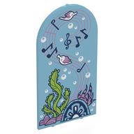 Glass for Frame 1 x 6 x 7 with Bow with Fish, Coral, Kelp, Music Notes Print (Medium Azure)