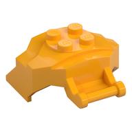 Large Figure Cover 4 x 3 x 2 with Bar, 4 Studs, Ridged (Bright Light Orange)