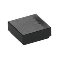 Tile 1 x 1 with 15 Silver Dots Print (Black)