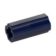Technic Axle Connector Smooth [with x Hole + Orientation] (Dark Blue)