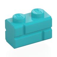 Brick Special 1 x 2 with Masonry Brick Profile (Medium Azure)