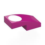 Brick Curved 2 x 1 No Studs with White Oval Print (Magenta)