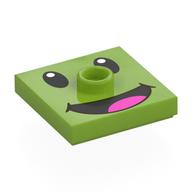 Plate Special 2 x 2 with Groove and Center Stud (Jumper) with Prince Florian Face Print (Lime)