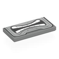 Tile 2 x 4 with Thwomp Face, Bottom Half, Teeth, Angry Grin Print (Light Bluish Gray)