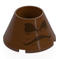 Cone 4 x 4 x 2 Hollow No Studs with Sorting Hat Print (Reddish Brown)