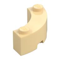 Brick Round Corner 3 x 3 Macaroni with 2 Studs (Tan)