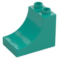 Duplo Brick 2 x 3 x 2 with Curve (Dark Turquoise)