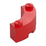Brick Round Corner 3 x 3 Macaroni with 2 Studs (Red)