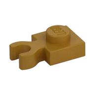 Plate Special 1 x 1 with Clip Vertical [Thick Open O Clip] (Pearl Gold)