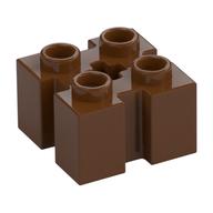 Brick Special 2 x 2 with Grooves and Axle Hole (Reddish Brown)