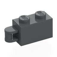 Brick Special 1 x 2 with Vertical Closed Handle on Edge (Dark Bluish Gray)