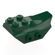 Brick Special 2 x 5 with Slope, Studs on Side (Dark Green)