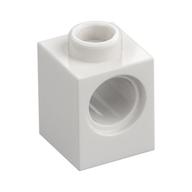 Technic Brick 1 x 1 with Pin Hole (White)