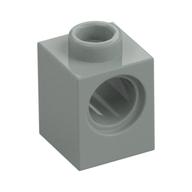 Technic Brick 1 x 1 with Pin Hole (Light Gray)