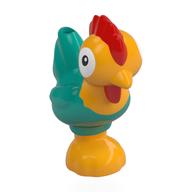 Animal, Chicken Leaning with Dark Turquoise Tail and Red Comb Print (Moana Heihei) (Bright Light Orange)