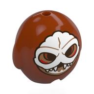 Pillow Plush Toy, Kakamora with White Skull Mask Print (Dark Orange)