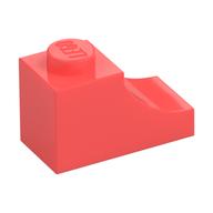 Brick Curved 2 x 1 with Inverted Cutout (Coral)
