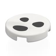Tile Round 2 x 2 with Black Dalmatian Spots Print (White)