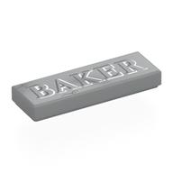 Tile 1 x 3 with 'BAKER' Print (Light Bluish Gray)
