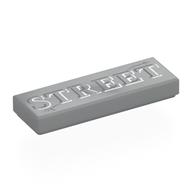 Tile 1 x 3 with 'STREET' Print (Light Bluish Gray)