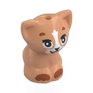 Animal, Cat, Kitten Sitting with Open Eyes, White Mouth, Nougat Paws Print (Nougat)