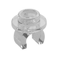 Plate Special Round 1 x 1 with Hollow Stud and Underside Clip (Trans-Clear)