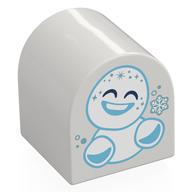 Duplo Brick 2 x 2 x 2 Curved Top with Snowgie Print (White)