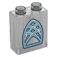 Duplo Brick 1 x 2 x 2 with Sand Blue Crystal Window Print (Trans-Clear)