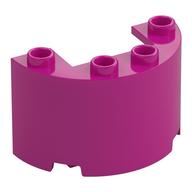 Cylinder Half 2 x 4 x 2 with 1 x 2 Cutout (Magenta)