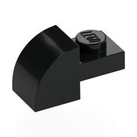 Brick Curved 1 x 2 x 1 with Curved Top (Black)