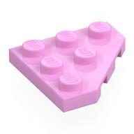 Wedge Plate 3 x 3 Cut Corner (Bright Pink)
