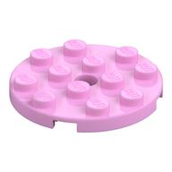 Plate Round 4 x 4 with Pin Hole (Bright Pink)