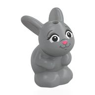 Animal, Rabbit / Bunny Sitting with Dark Bluish Grey Features, Dark Pink Nose Print (Light Bluish Gray)