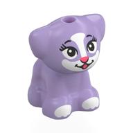 Animal, Dog Pup with White Face, Paws, Dark Pink Nose, Mouth Print (Lavender)