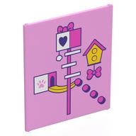 Glass for Frame 1 x 6 x 6 with Dark Pink Cat Gym, Bird House Print (Bright Pink)