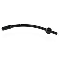 Bar Curved with Axle End and 1 x 1 Round Plate (Black)