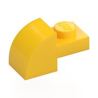 Brick Curved 1 x 2 x 1 with Curved Top (Yellow)
