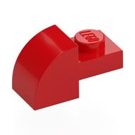 Brick Curved 1 x 2 x 1 with Curved Top (Red)