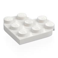 Plate Angled 3 x 3 with Heart Shape (White)