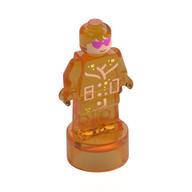 Minifig Trophy Statuette with LYLA with Light Nougat Face, Dark Pink Hearts for Eyes, Suit Print (Trans-Orange)
