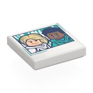 Tile 2 x 2 with Photo of Gwen Stacy and Miles Morales Print (White)