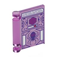Book Cover with Computer Screen, Dark Blue Spider, Red Portal Print (Trans-Dark Pink)